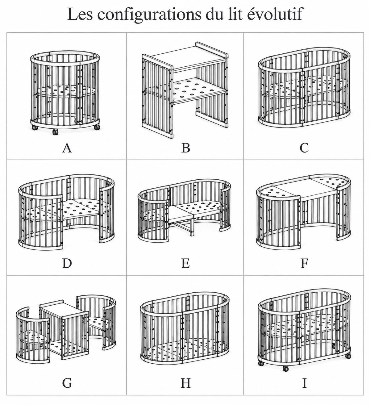 3-in-1 convertible crib