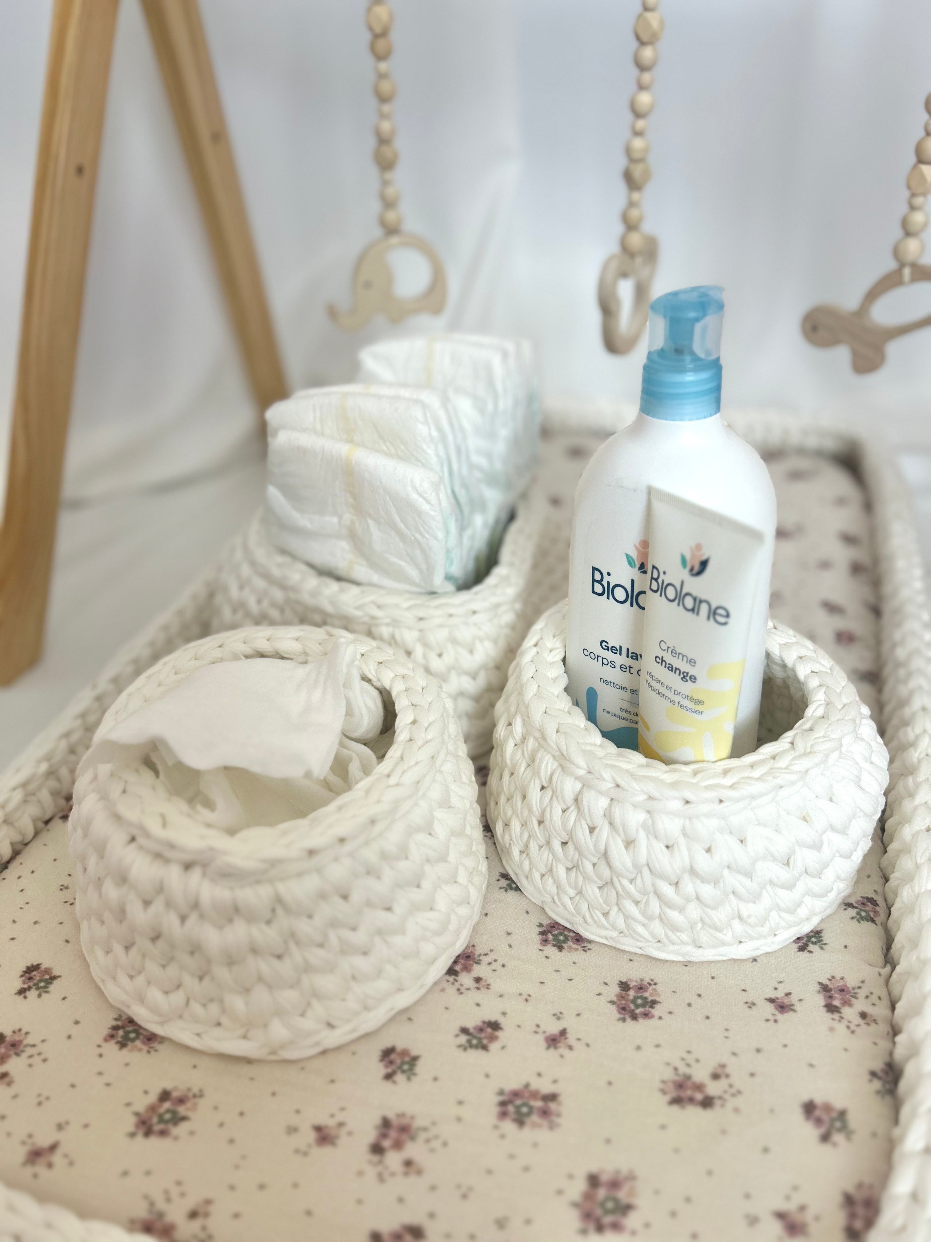 lot 3 paniers "Crochet"